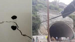 12 भवनों में आई दरारें