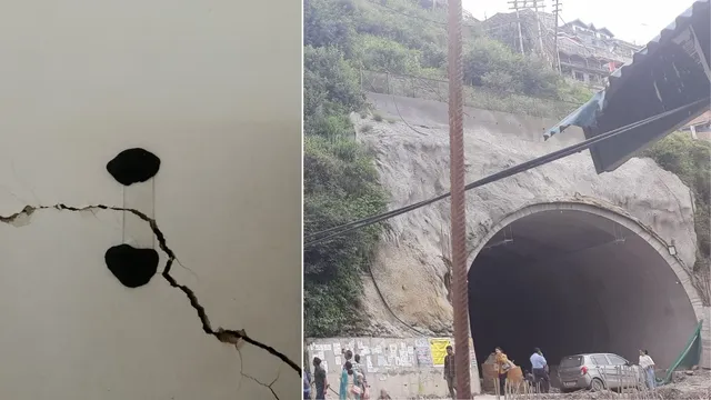 12 भवनों में आई दरारें